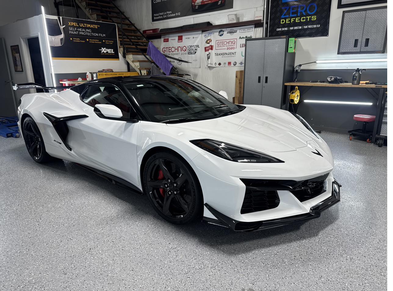 White Corvette Z06 — ceramic coating by Zero Defects ATL, Braselton GA